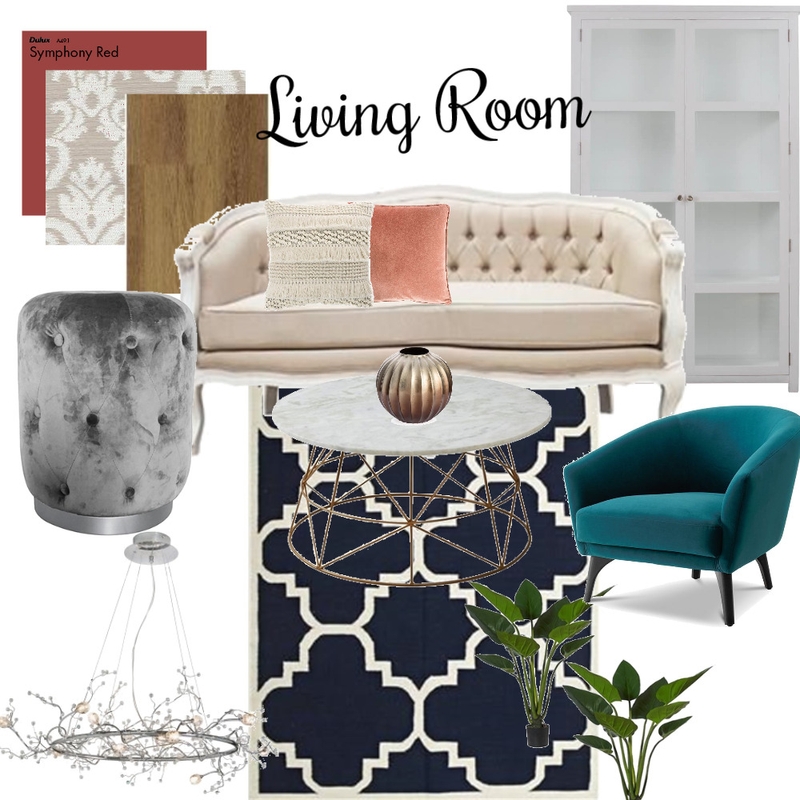 Living Room Module 9 Mood Board by Black Dahlia Interiors on Style Sourcebook