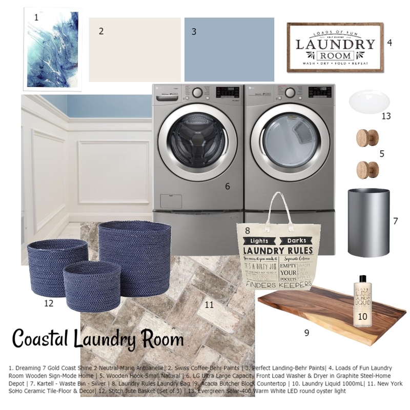 Coastal Laundry Room Mood Board by KHirschi on Style Sourcebook