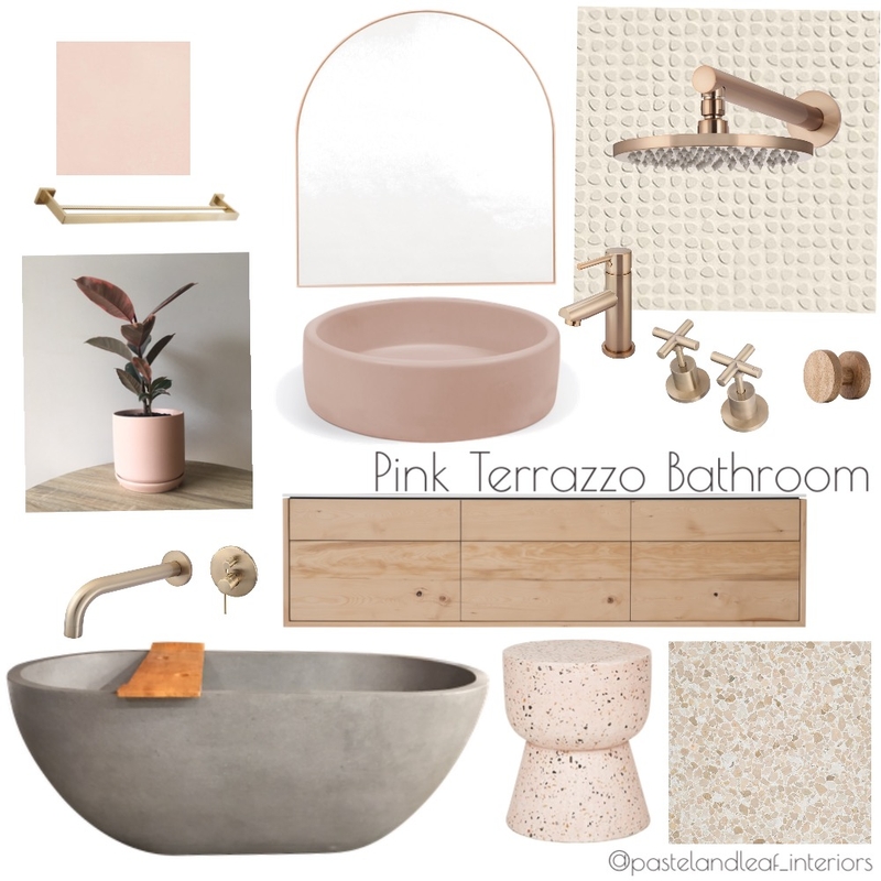 Pink Terrazzo Bathroom Mood Board by Pastel and Leaf Interiors on Style Sourcebook
