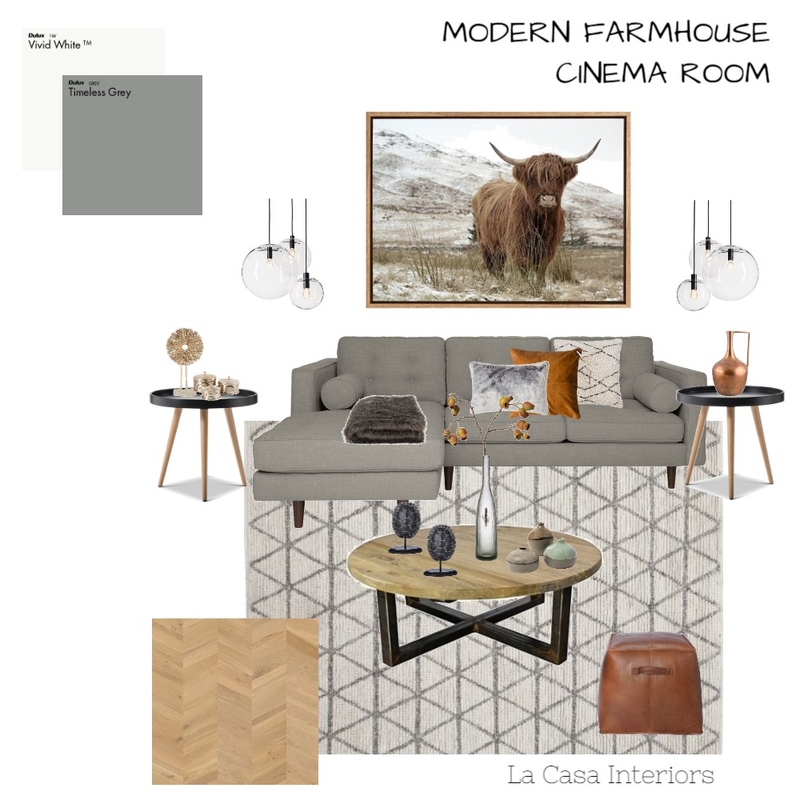 Farmhouse Cinema Room Mood Board by Casa & Co Interiors on Style Sourcebook