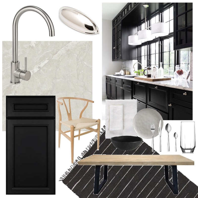 Achromatic Kitchen and Dining Room Mood Board by Taylah O'Brien on Style Sourcebook