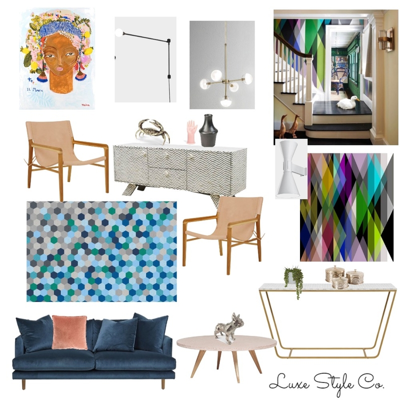 Eclectic Front Lounge Mood Board by Luxe Style Co. on Style Sourcebook
