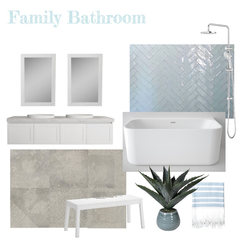 Family Bathroom (Navy/Blue) Mood Board by aphraell on Style Sourcebook