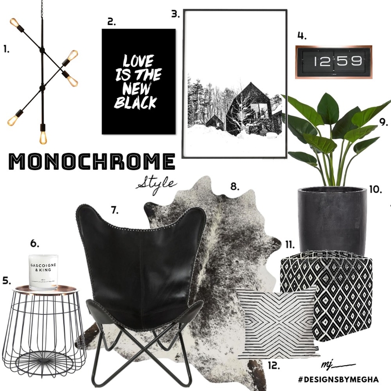 Monocrome style Mood Board by Megha on Style Sourcebook