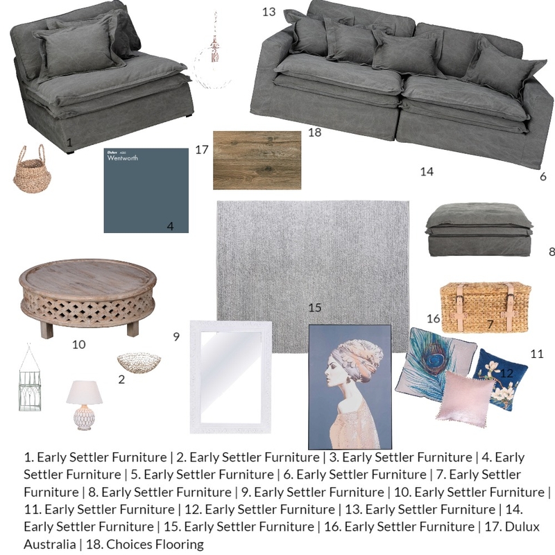 Moody Coastal Chic Mood Board by mambo2444 on Style Sourcebook