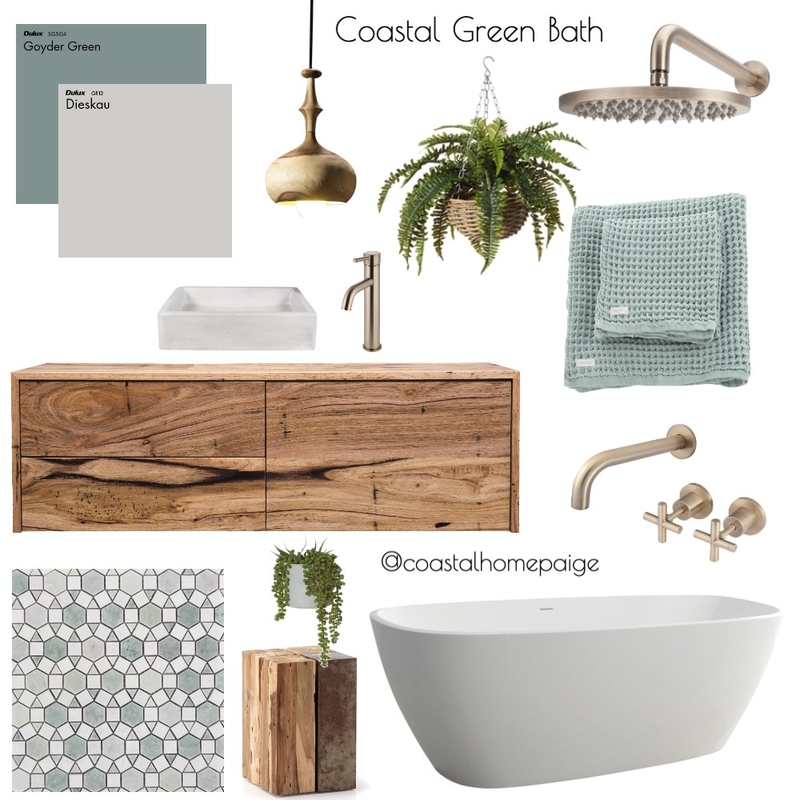 Coastal Green Bath Mood Board by CoastalHomePaige on Style Sourcebook