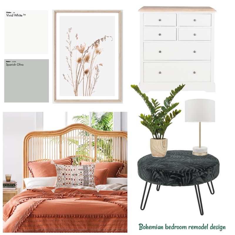Bohemian bedroom design Mood Board by blukasik on Style Sourcebook