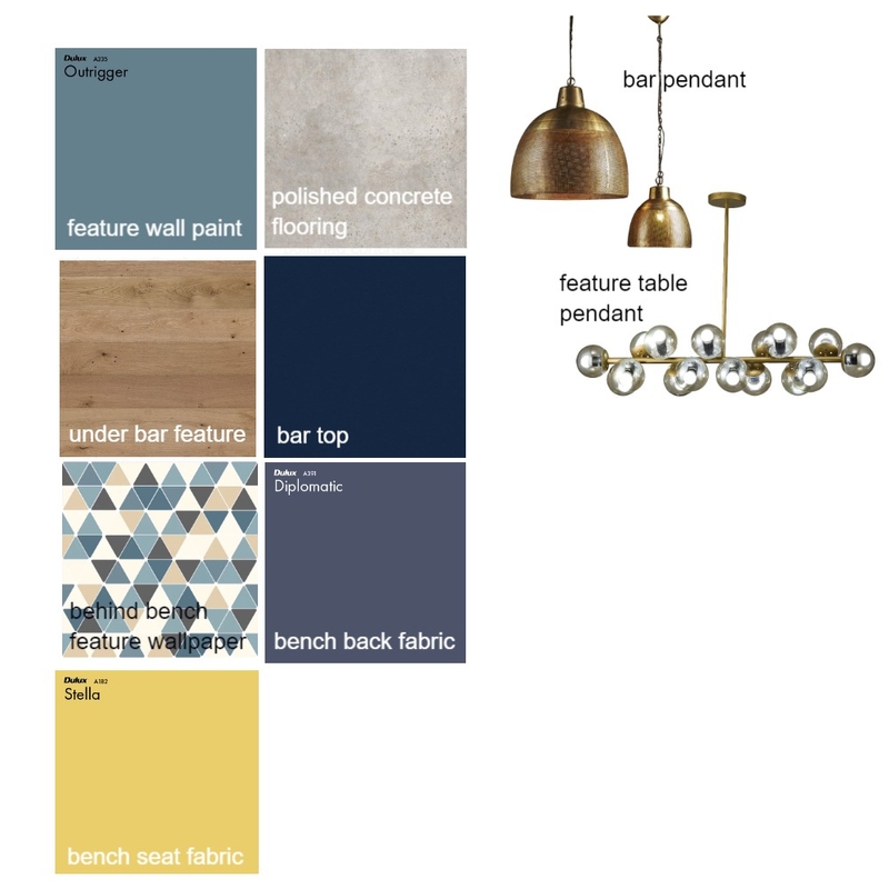 Blue &amp; Gold Mood Board by FrankstonBrewhouse on Style Sourcebook