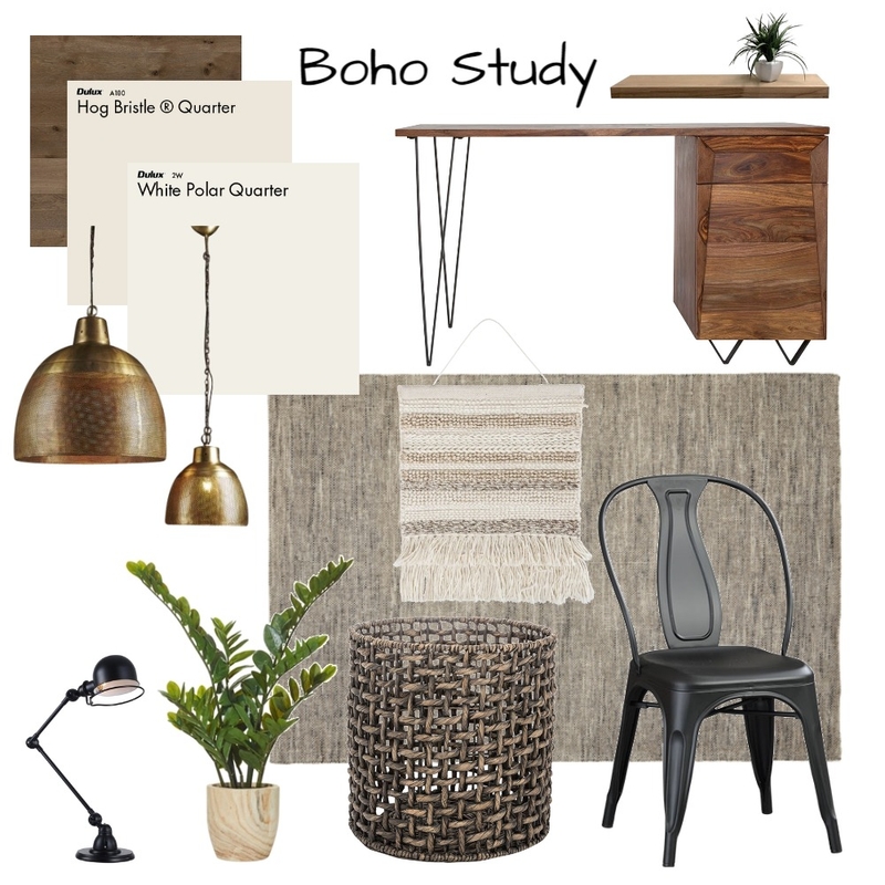 Boho Study Mood Board by Kalee Elizabeth on Style Sourcebook