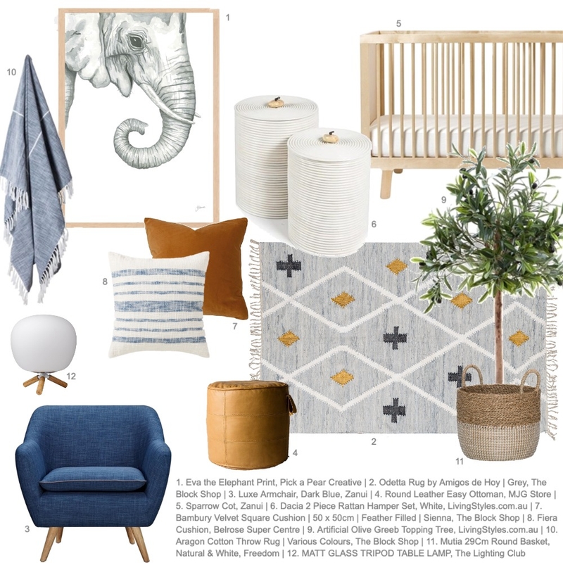 Natural Nursery Mood Board by Kingfisher Bloom Interiors on Style Sourcebook