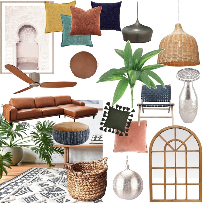 Modern Moroccan Lounge Room Mood Board by Cevans on Style Sourcebook