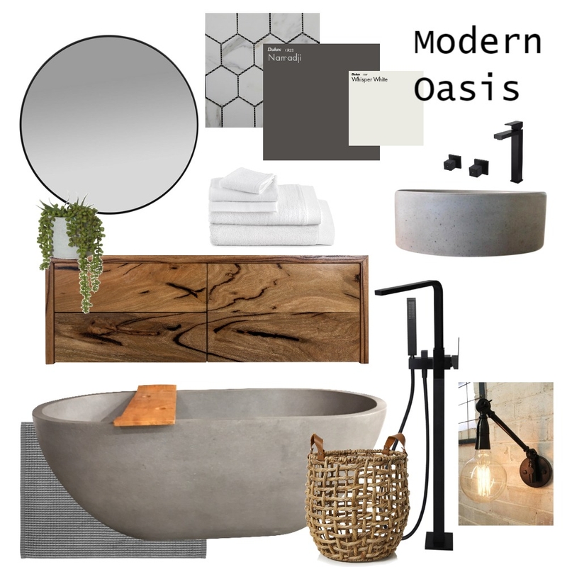 Modern Oasis Bathroom Mood Board by Kalee Elizabeth on Style Sourcebook