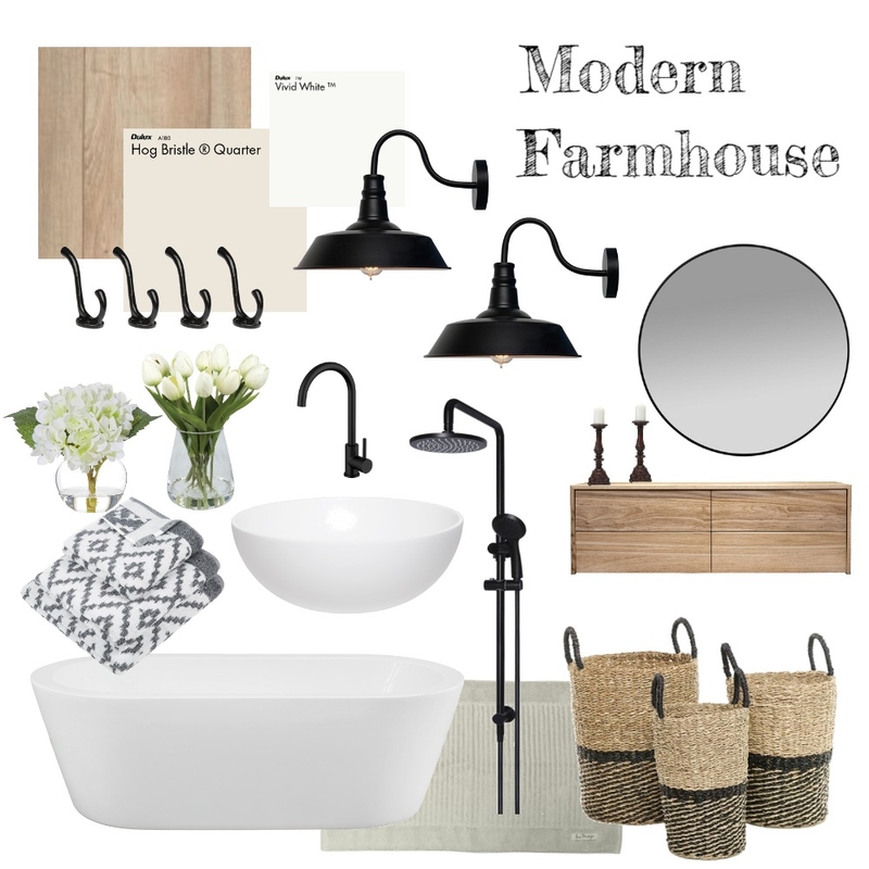 Modern Farmhouse Bathroom Mood Board by Kalee Elizabeth on Style Sourcebook