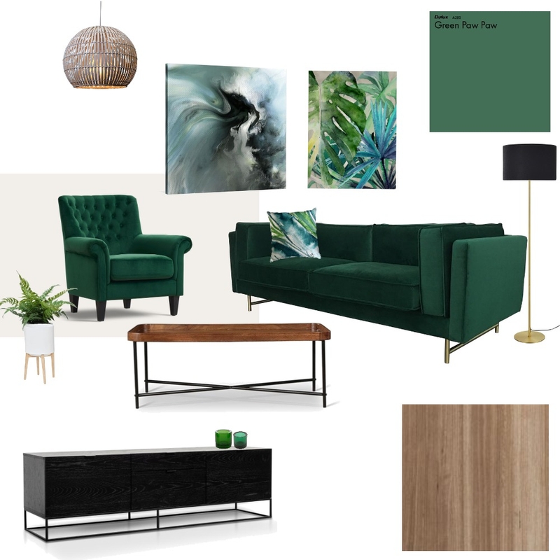Living room Deep green Mood Board by Holi Home on Style Sourcebook
