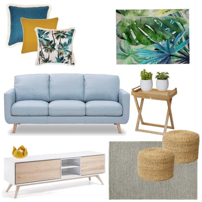 Babbler Court Rumpus Room v4 blue lounge with art Mood Board by janggalay on Style Sourcebook