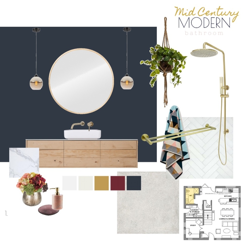Mid Century / Modern Bathroom Mood Board by ktm_design on Style Sourcebook