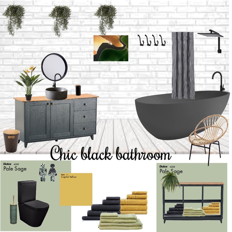 Chic black bathroom Mood Board by VisualStyle on Style Sourcebook