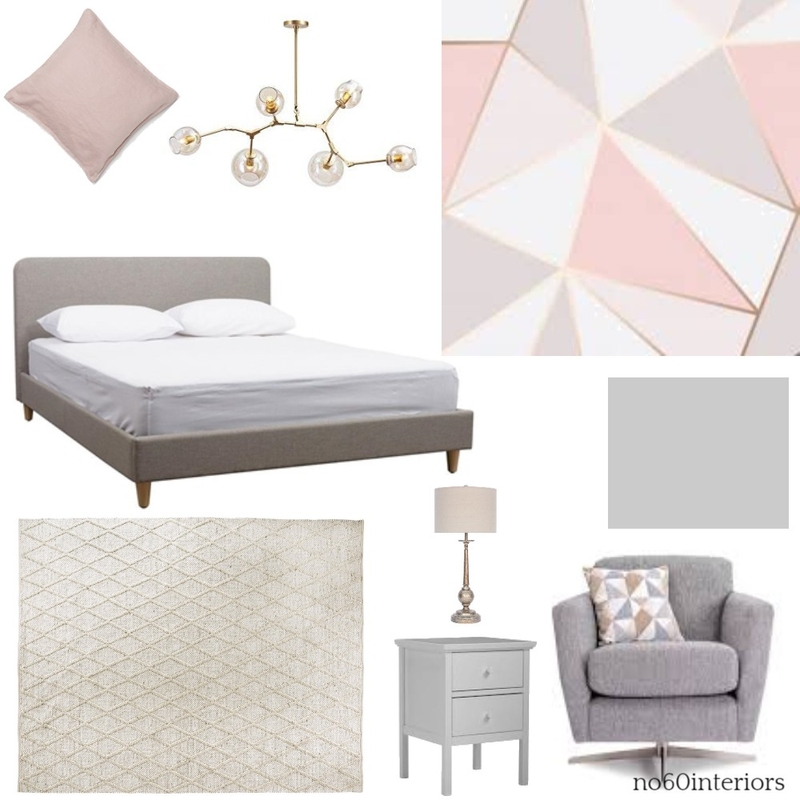 geo pink bedroom Mood Board by RoisinMcloughlin on Style Sourcebook