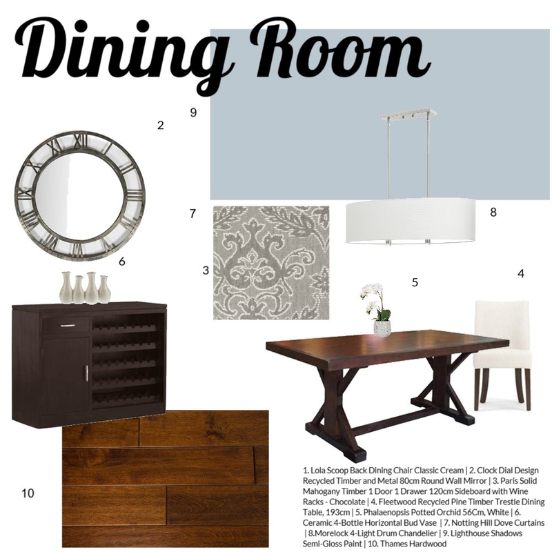 Dining Room Assignment 9 Mood Board by JessicaQuinn on Style Sourcebook