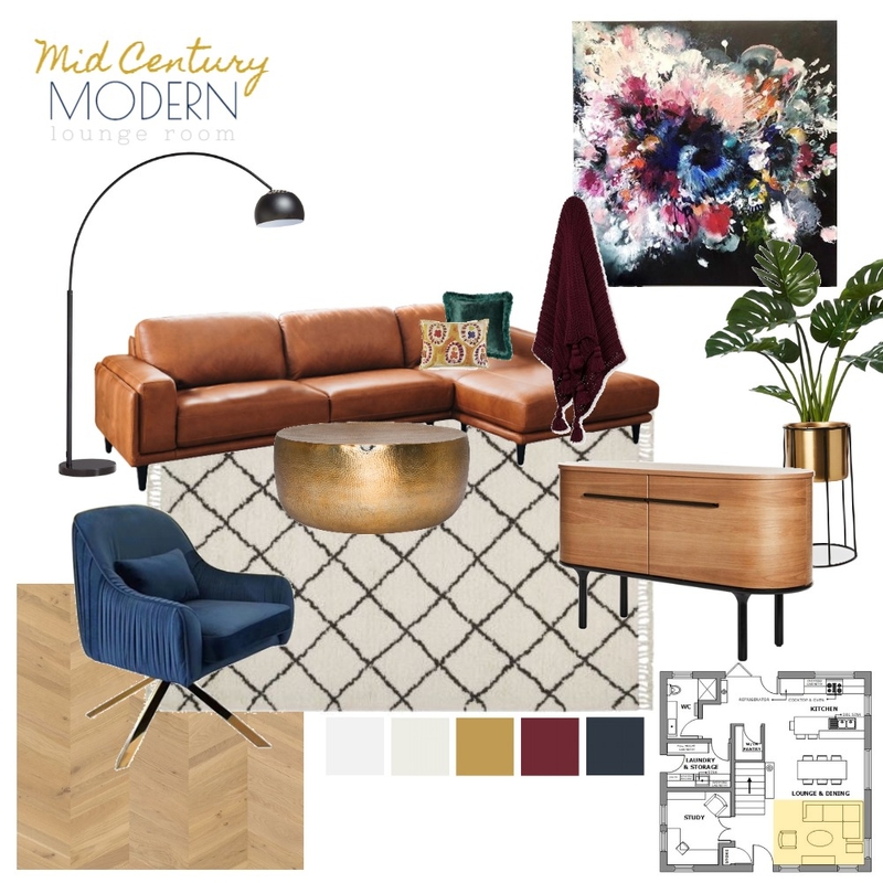 Mid Century / Modern Lounge Room Mood Board by ktm_design on Style Sourcebook
