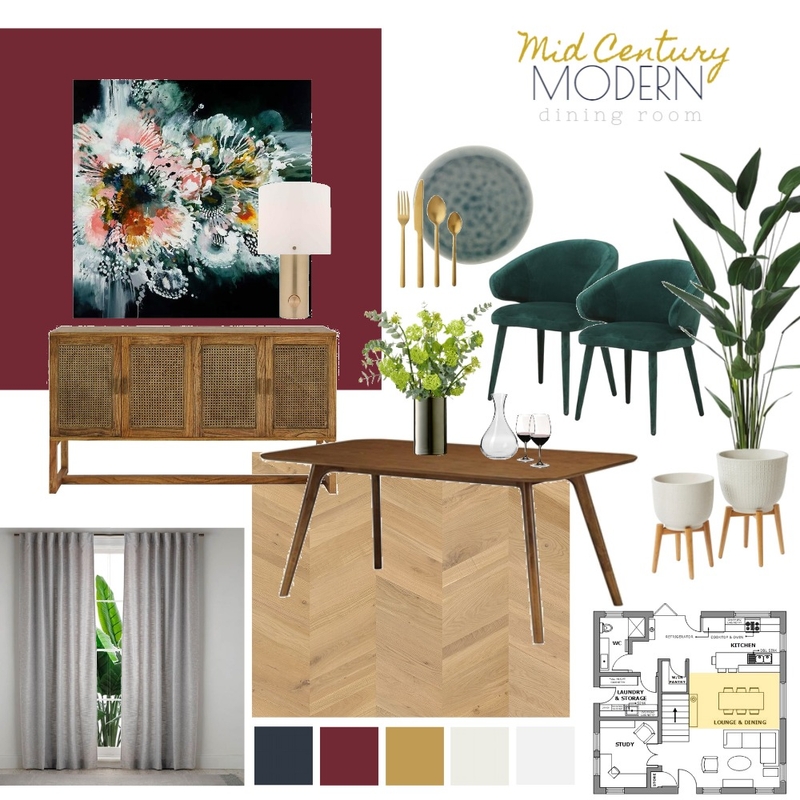 Mid Century / Modern Dining Room Mood Board by ktm_design on Style Sourcebook