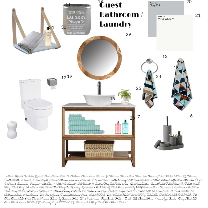 GUEST BATHROOM/LAUNDRY ASS 9 Mood Board by lyndee on Style Sourcebook