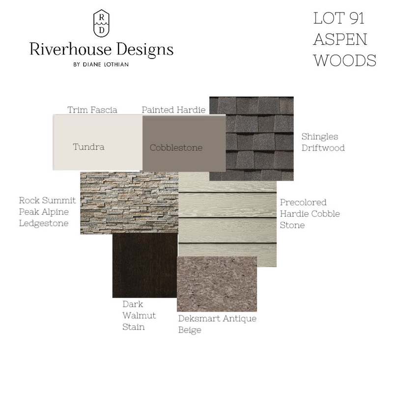 LOT 91 ASPEN WOODS Mood Board by Riverhouse Designs on Style Sourcebook
