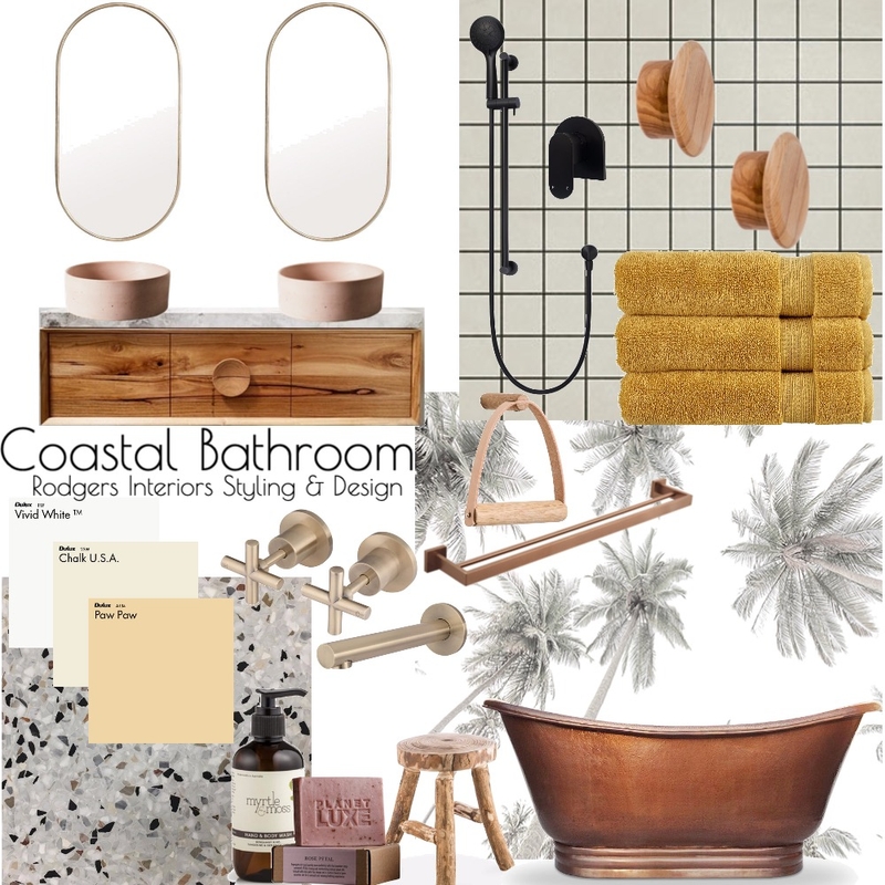 Coastal Bathroom Mood Board by Rodgers Interiors Styling & Design on Style Sourcebook