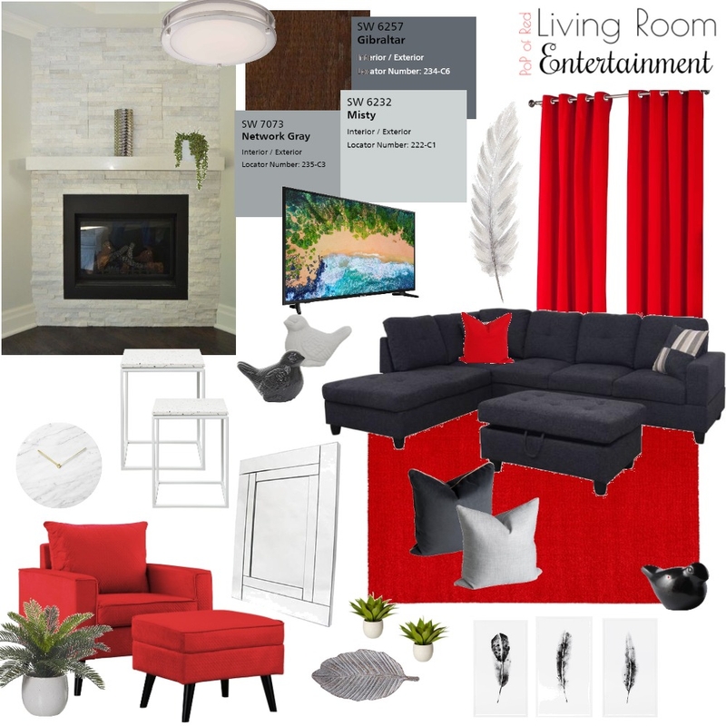 PoP of Red - Living Room Mood Board by brianna-mcdonald on Style Sourcebook