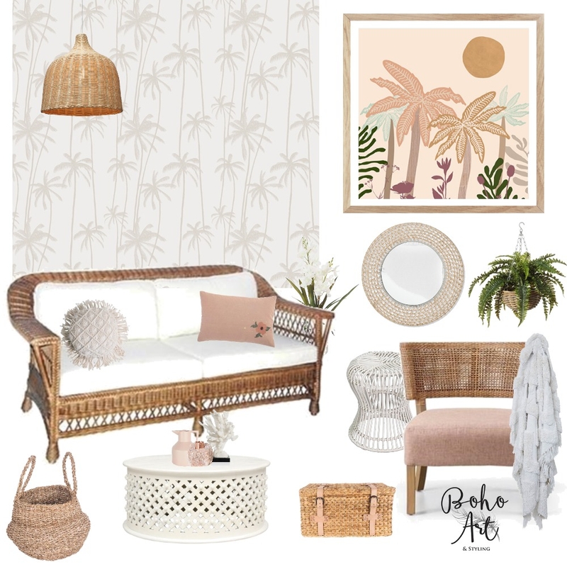 Boho Palm Blush Bliss Mood Board by Boho Art & Styling on Style Sourcebook