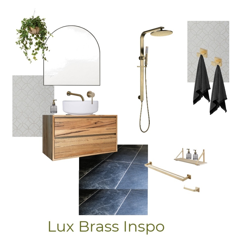 Brass Inspo Bathroom Mood Board by Galit &amp; Leah Just in place on Style Sourcebook