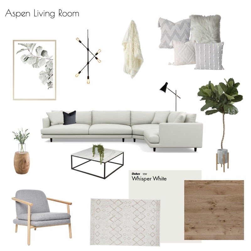 Aspen Living Room Mood Board by Cedar &amp; Snø Interiors on Style Sourcebook