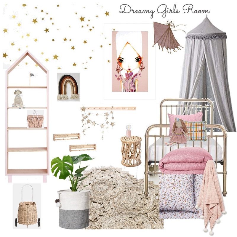 Dreamy Girls Room Mood Board by Style and Leaf Co on Style Sourcebook