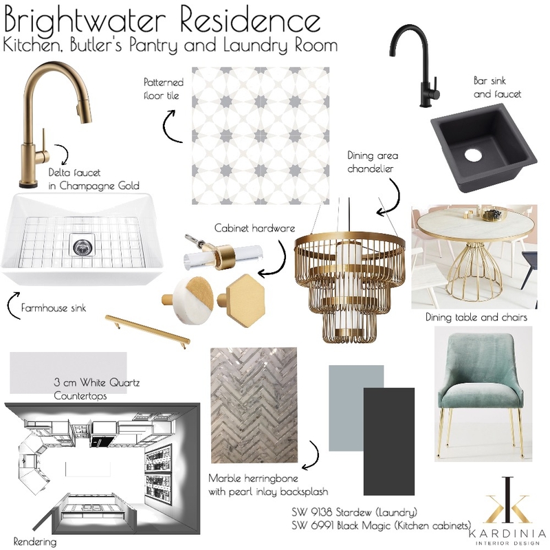 Brightwater Residence - Kitchen, Butler's Pantry and Laundry Room Mood Board by kardiniainteriordesign on Style Sourcebook