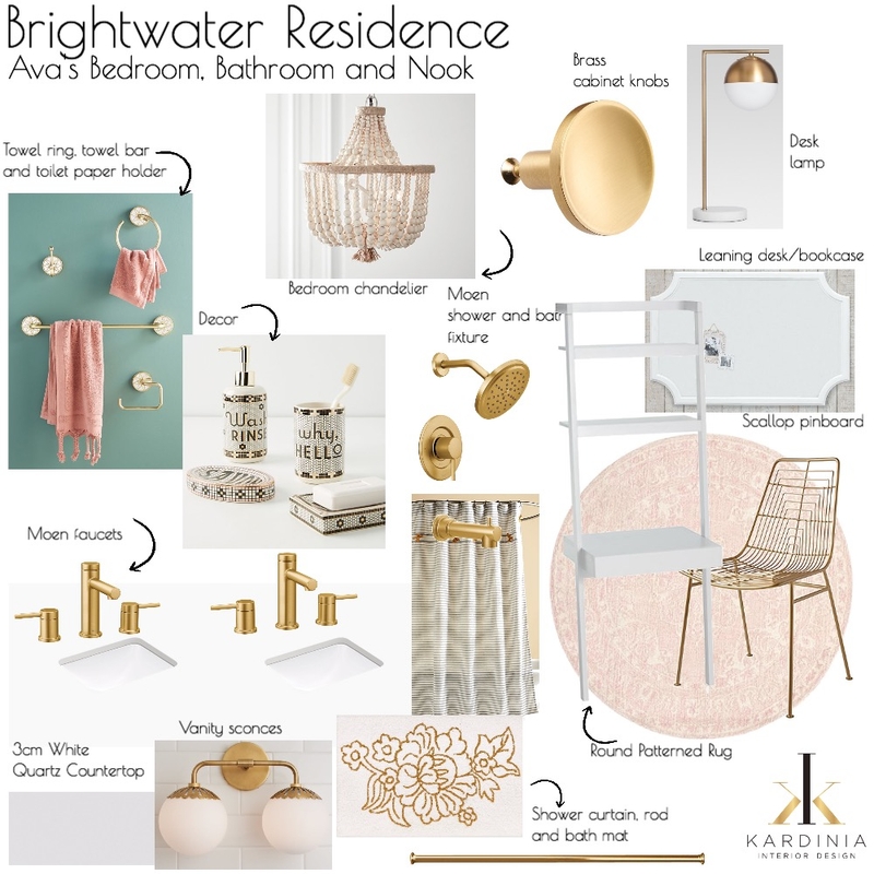 Brightwater Residence - Ava's Bathroom and Nook Mood Board by kardiniainteriordesign on Style Sourcebook