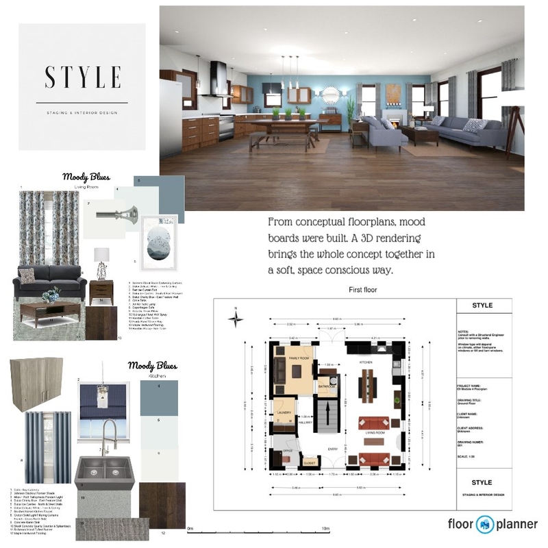3D Render and floorplan Mood Board by STYLE on Style Sourcebook