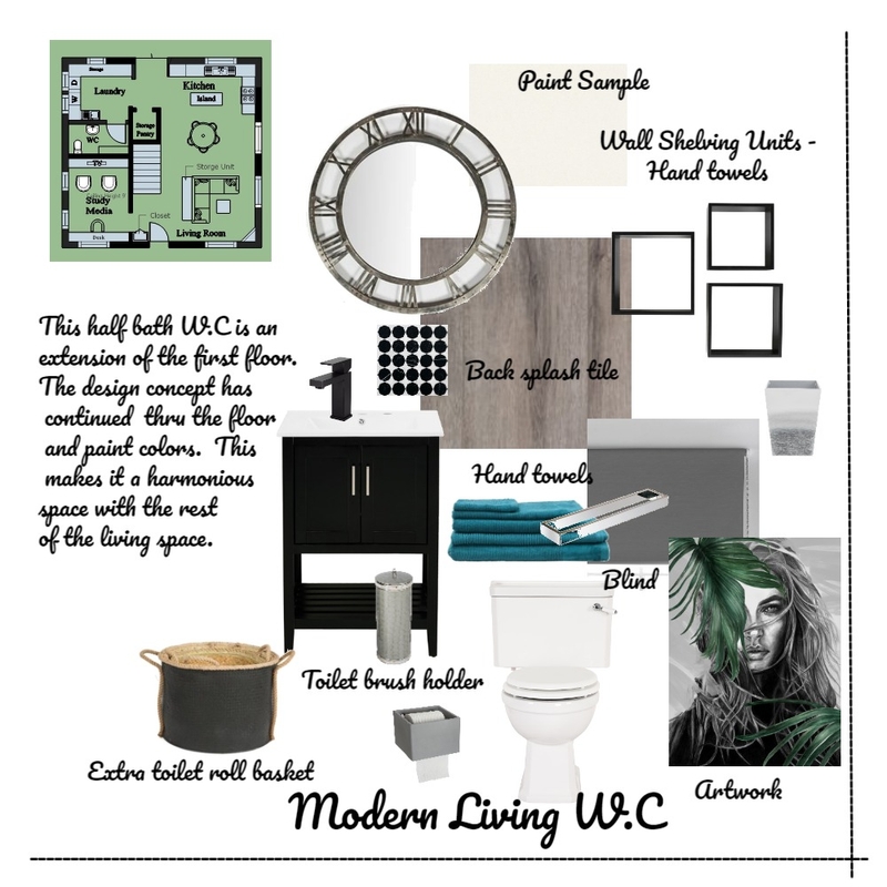 Half Bath Mood Board by nrec on Style Sourcebook