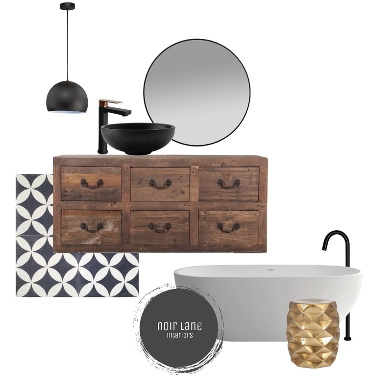 Monochrome Bathroom Mood Board by noir_lane on Style Sourcebook