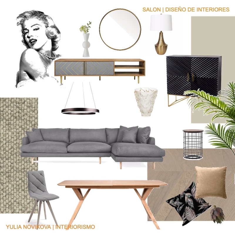 Salon | Eclectic Style | Elegant Grey Mood Board by YNdesign | Online Interior Design on Style Sourcebook