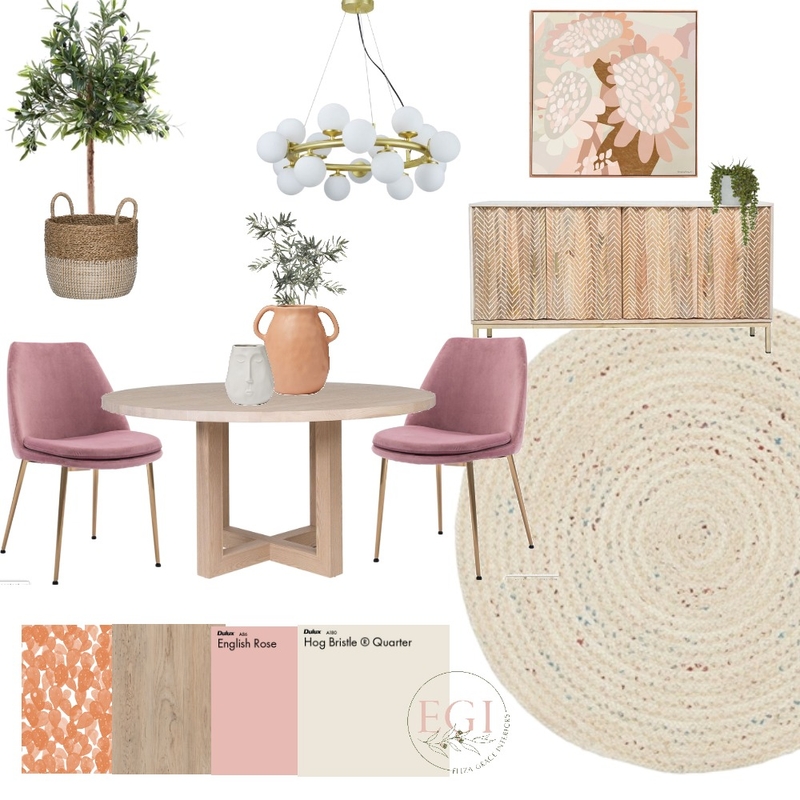 Dining Room Pink Mood Board by Eliza Grace Interiors on Style Sourcebook