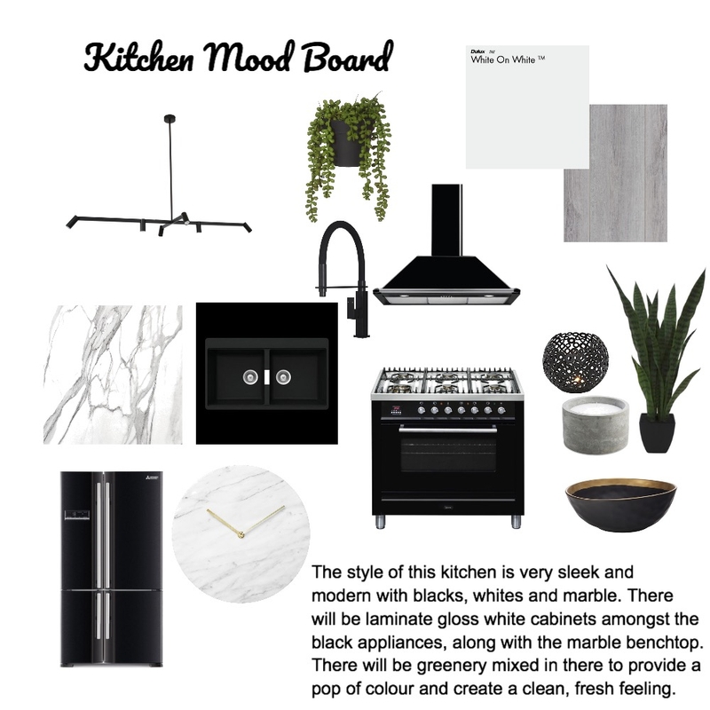 Achromatic Kitchen Scheme Mood Board by brooke.mckenzie95 on Style Sourcebook