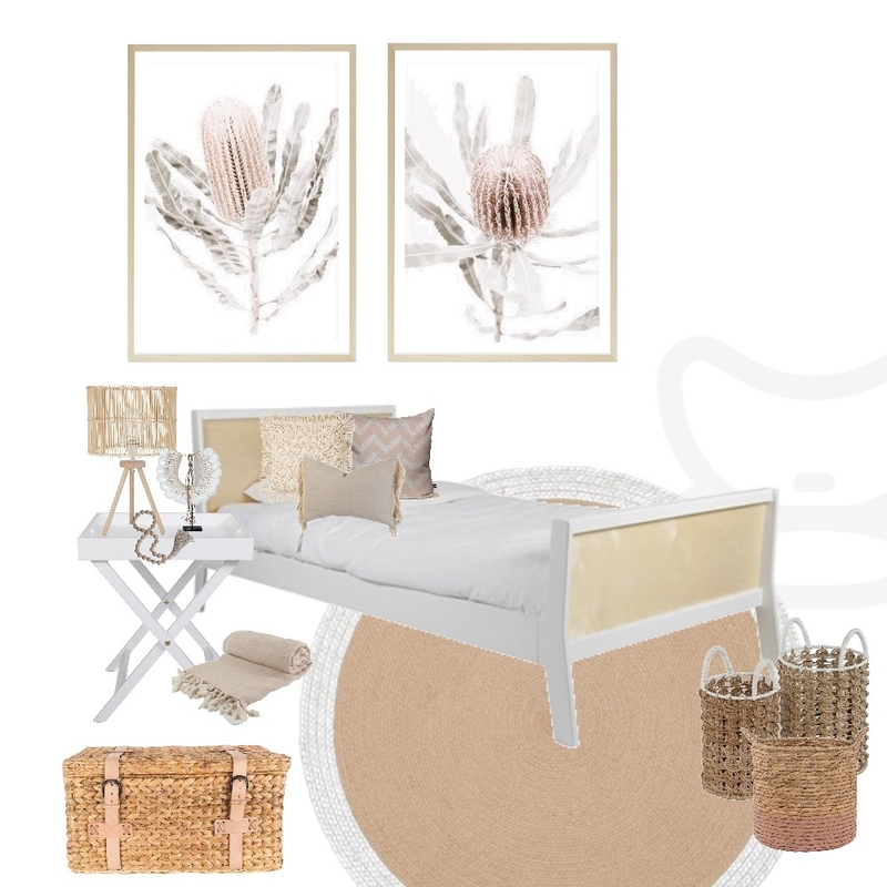 Girls Soft Pink and Neutral Bedroom Mood Board by My Interior Stylist on Style Sourcebook