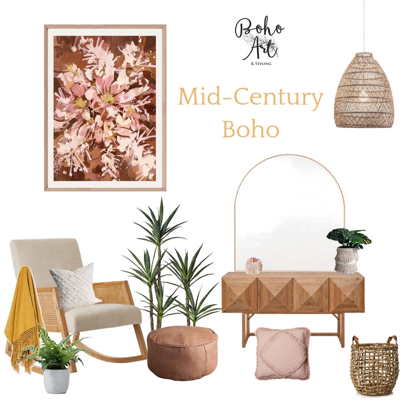 Mid Century Boho - New Bohemians Mood Board by Boho Art & Styling on Style Sourcebook