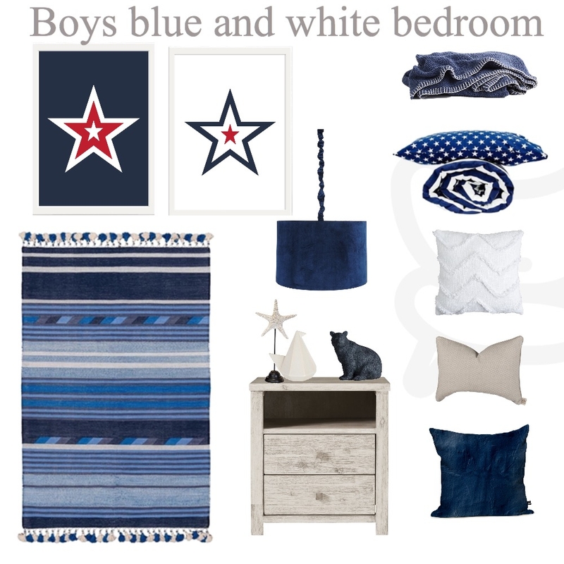 Boys blue and white bedroom styling Mood Board by My Interior Stylist on Style Sourcebook