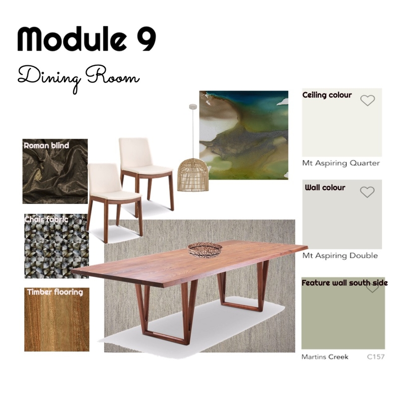 Module 9 Dining Room Mood Board by Megs on Style Sourcebook