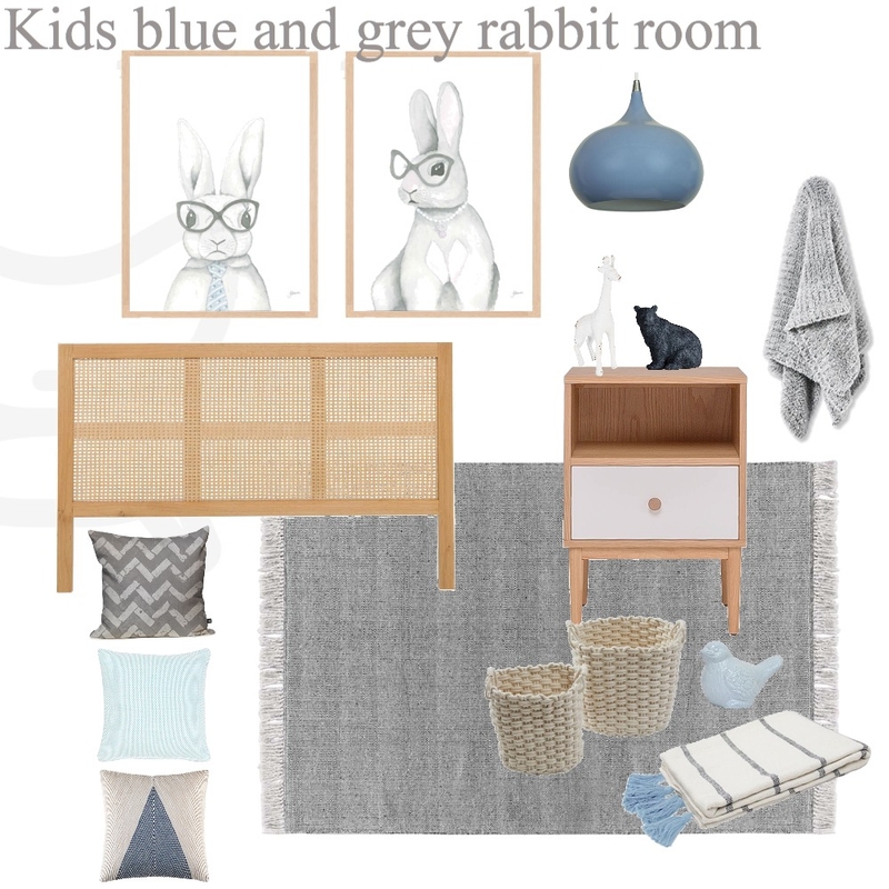 Kids blue and grey Rabbit room Mood Board by My Interior Stylist on Style Sourcebook
