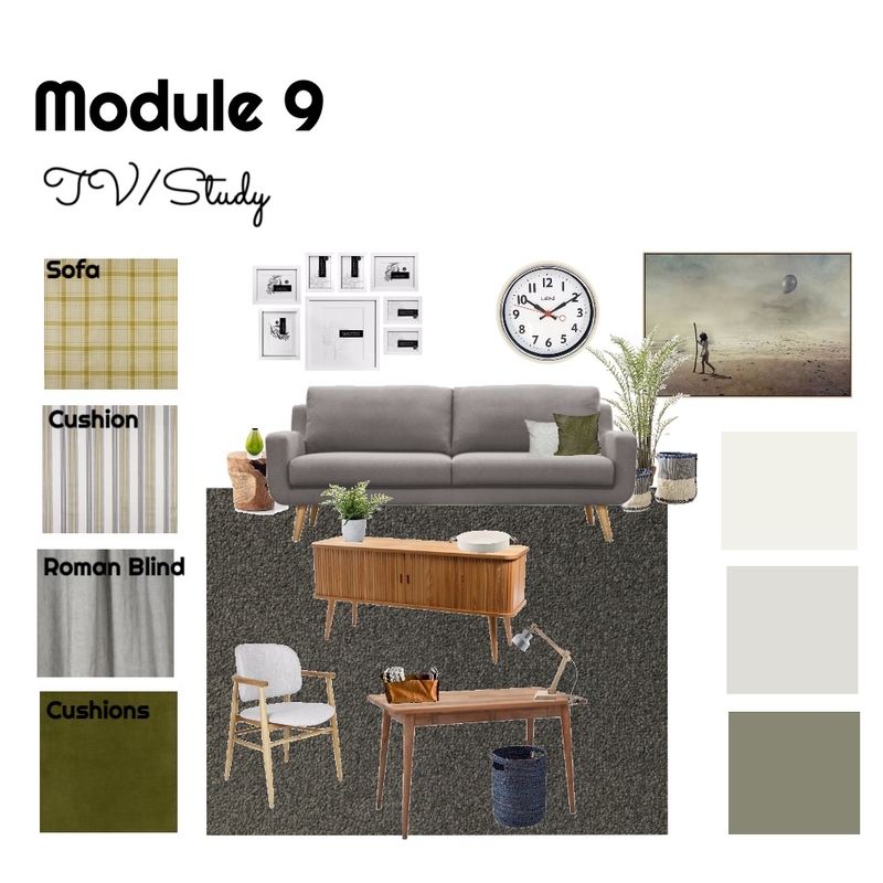 Module 9 TV/Study Mood Board by Megs on Style Sourcebook