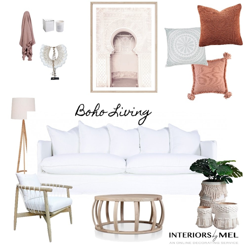 boho living Mood Board by interiorsbymell on Style Sourcebook