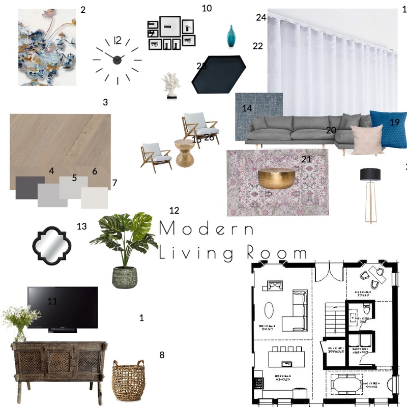 Mod 9- Living Room Mood Board by GillianD on Style Sourcebook