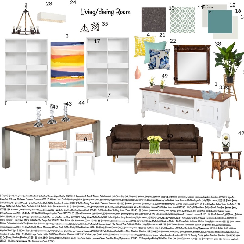 LIVING/ DINNING ROOM Mood Board by lyndee on Style Sourcebook
